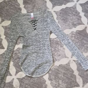 New grey long sleeve shirt with detailing